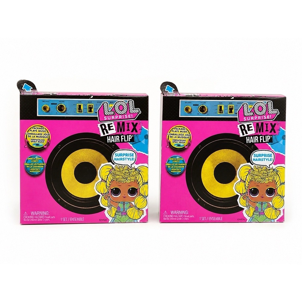LOL Surprise Remix Hair Flip Dolls 2 Pack 15 Surprises Music New Sealed Gift